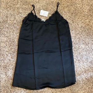 Francesca’s Black Lace Slip Dress